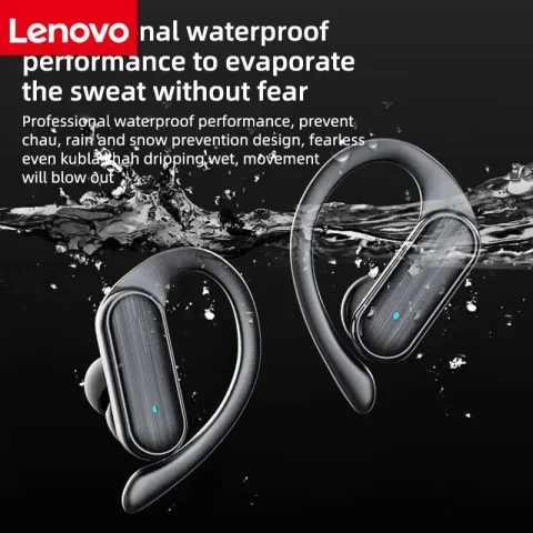 Lenovo A520 Auriculares inalámbricos Bluetooth, mini auriculares con control táctil, sonido estéreo HD, luz LED integrada, auriculares portátiles