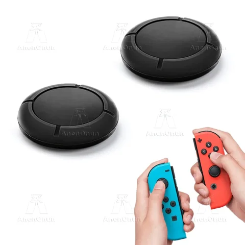 Funda de Repuesto para Joystick Joycon para Switch/Switch Lite/Switch OLED, Empuñadura Premium para el Pulgar, Cubierta Protectora de Silicona Antideslizante - Negro