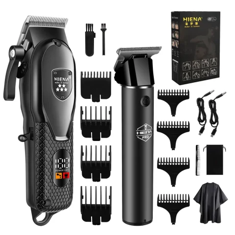Kit de Cortadora de Pelo Hiena para Hombre, Afeitadora Eléctrica, Recortadora de Pelo Profesional con Pantalla Digital LCD