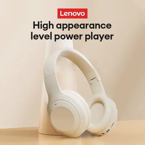 Auriculares Bluetooth originales Lenovo, auriculares inalámbricos plegables para ordenador, auriculares estéreo HIFI con cancelación de ruido para videojuegos