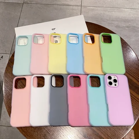 Funda de teléfono mate de Color caramelo de lujo para iPhone 11 12 13 14 15 16 17 Pro Max Plus Air, funda trasera de parachoques a prueba de golpes