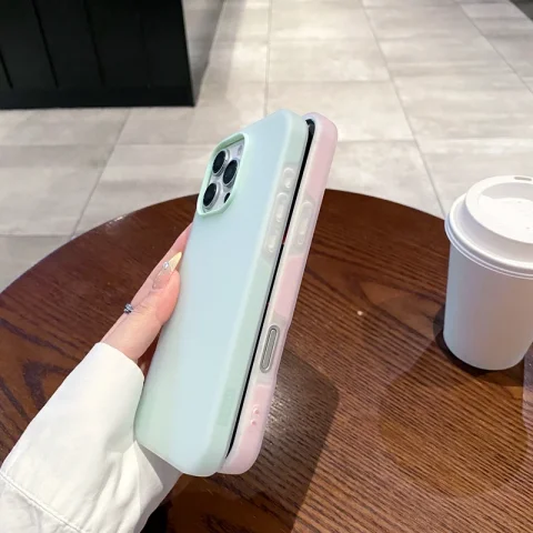 Funda de teléfono mate de Color caramelo de lujo para iPhone 11 12 13 14 15 16 17 Pro Max Plus Air, funda trasera de parachoques a prueba de golpes 4