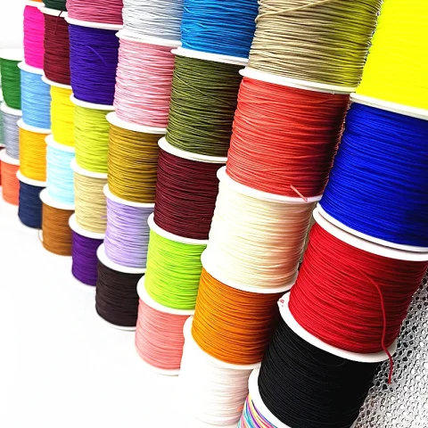 Nuevo hilo de nailon de 0,4/0,8/1,0/1,5mm, nudo chino, cordón de macramé, pulsera, cuerda trenzada, borlas DIY, cuentas, hilo Shamballa