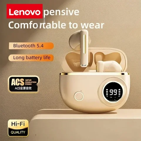 Auriculares Lenovo True Wireless Balanced Armature, Intrauriculares, Impermeables, con Reducción de Ruido, Auriculares para Juegos y Deportes con Micrófono