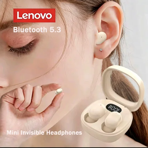 Auriculares inalámbricos Lenovo SK19 Mini con Bluetooth 5,3, auriculares invisibles para dormir para Huawei Xiaomi Redmi, auriculares con reducción de ruido