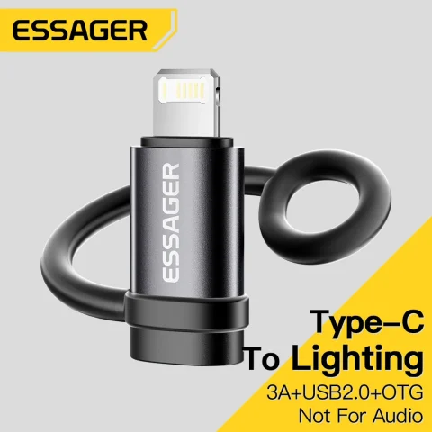 Essager iluminación a tipo C adaptador 3A carga rápida IOS hembra a conector macho tipo C para IPhone 15 14 13 Pro IPad Converter