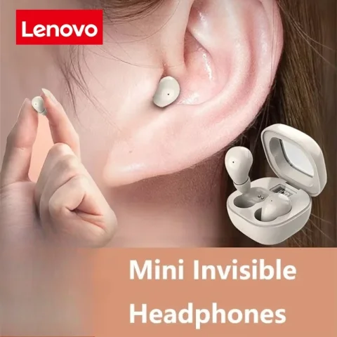 Audífonos Inalámbricos Bluetooth 5.3 Lenovo SK19 Mini, Audífonos Invisibles para Dormir, para Huawei Xiaomi, con Reducción de Ruido
