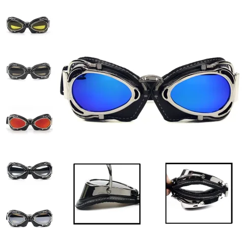 Gafas Vintage para casco de motocicleta, gafas para Scooter, piloto de humo, Cruiser, Steampunk, novedad