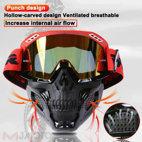 VEMAR, gafas desmontables para casco de motocicleta, gafas de ciclismo para hombre, a prueba de viento, a prueba de polvo, máscara facial para Motocross, gafas, bloque UV