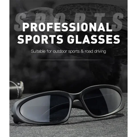 1 unidad de gafas de sol Y2K para ciclismo, gafas de sol para deportes al aire libre, gafas de sol futuristas Millennium, protección UV, gafas para disparar en la calle, gafas para conducir