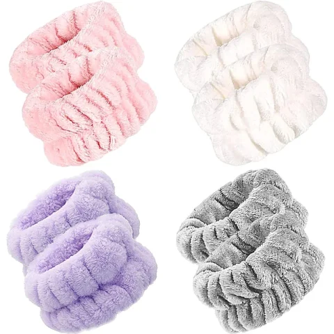 Banda de microfibra para lavarse la cara, toalla absorbente para muñeca, scrunchies, banda para el sudor, diadema para mujer