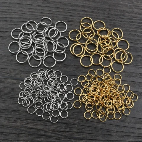 200 piezas 3/4/5/6/7/8/10mm anillos de salto de Color dorado de acero inoxidable DIY accesorios de joyería abiertos bucles individuales para la fabricación de joyas 5