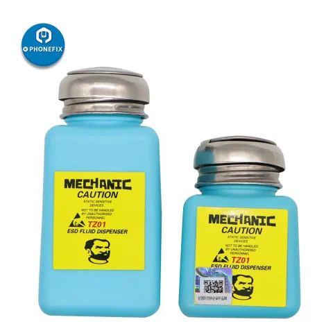 Botella de Alcohol mecánica, contenedor de líquidos de plástico de 180ML para reparación de iPhone, limpieza de placa base, dispensador de líquido ESD, herramientas mecánicas 3