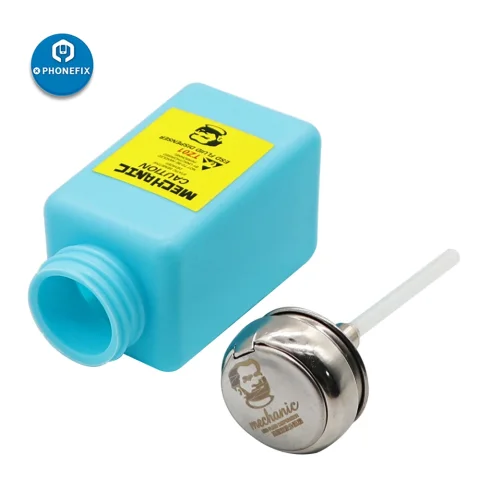 Botella de Alcohol mecánica, contenedor de líquidos de plástico de 180ML para reparación de iPhone, limpieza de placa base, dispensador de líquido ESD, herramientas mecánicas 5