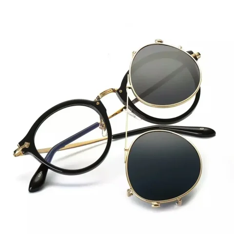 Gafas de sol abatibles Steampunk de doble capa, dos usos, cubierta abatible, gafas para ordenador, gafas de sol negras, gafas de sol para exteriores