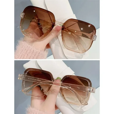 Gafas de sol cuadradas clásicas para mujer, lentes de gran tamaño con gradiente, UV400, montura grande, 1 unidad