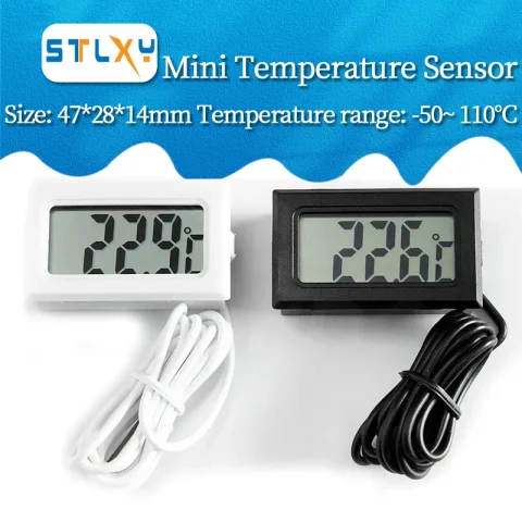 Mini termómetro digital LCD utilizado para congelador, temperatura de-50-110 ℃, termómetro para refrigerador, sonda impermeable para interiores y exteriores