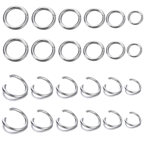 200 Uds. Anillos abiertos de acero inoxidable para fabricación de joyas, suministros DIY, conectores de anillos divididos de doble bucle para accesorios de joyería