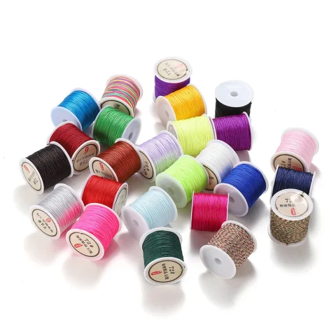Cordón de hilo de nailon de 10/50M y 0,8mm, cuerda de macramé, pulsera, cuerda trenzada para bricolaje, borlas, cuentas, accesorios para hacer joyas 4