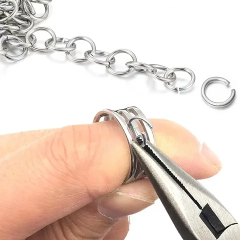 200 Uds. Anillos abiertos de acero inoxidable para fabricación de joyas, suministros DIY, conectores de anillos divididos de doble bucle para accesorios de joyería 5