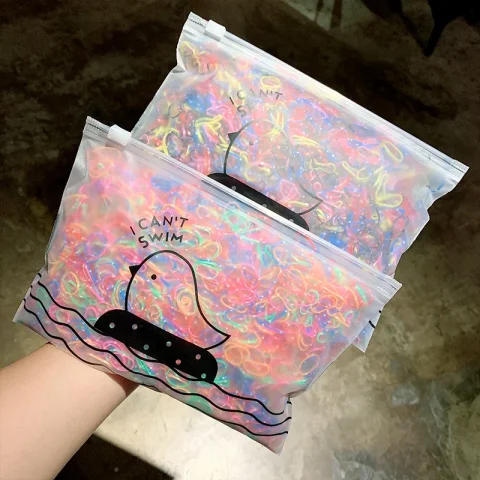 Paquete de 1000 unidades de gomas elásticas pequeñas y coloridas para niñas, para sujetar el cabello en coletas, accesorios de moda para el cabello. 5