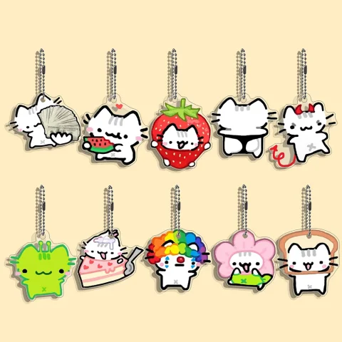 LLavero de personaje de gato divertido, bolsa de regalo para estudiantes, bolso de mujer, cosas lindas, regalo para mejores amigos, regalos al por mayor, gatito