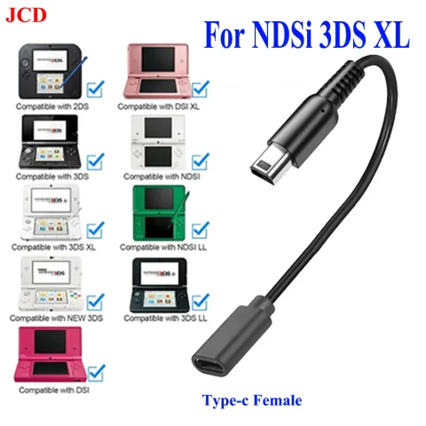 Para NDSI 3DS 2DS XL/LL nuevo 3DSXL/3DSLL 2dsxl 2dsll línea de alimentación USB C Cable cargador tipo C