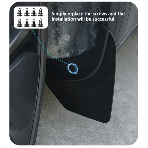 TESY Guardabarros para Tesla Nuevo Modelo Y 2025 Lanzamiento Juniper Sin Perforación/Cinta Adhesiva Protectores Contra Salpicaduras 5
