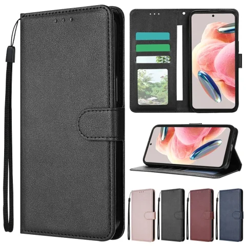 Funda de cuero con tapa magnética y soporte con ranura para tarjetas tipo billetera para Xiaomi 14T 13T Redmi 14C 13C 12C 10C Note 14 Pro + 14S 13 12S 11 10 Pro