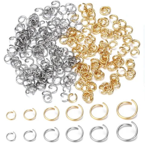 Anillos abiertos de acero inoxidable, conectores para collar DIY, accesorios para hacer joyas, 3-8mm, 100-200 piezas 4