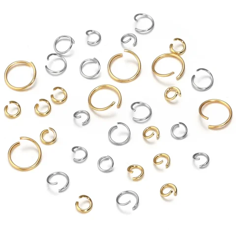 Anillos abiertos de acero inoxidable, conectores para collar DIY, accesorios para hacer joyas, 3-8mm, 100-200 piezas 5