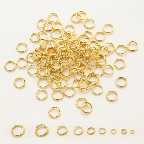 50-200 unids/lote 14K/18K anillo de salto abierto de latón chapado en oro Real anillos de conexión divididos para hacer joyería DIY accesorios al por mayor