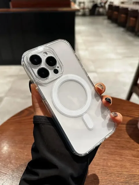 Funda magnética Original transparente para Magsafe con carga inalámbrica para iPhone 17AIr 16 15 14 13 12 11 Pro Max 7 8 Plus, cubierta acrílica