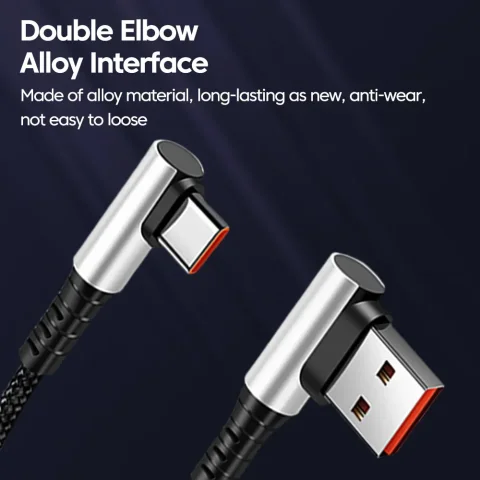 Cable de datos corto de 25cm/50cm, codo de 90 grados, Cable USB tipo C a tipo C, Cable de carga rápida para Iphone15, Xiaomi, Samsung Power Bank