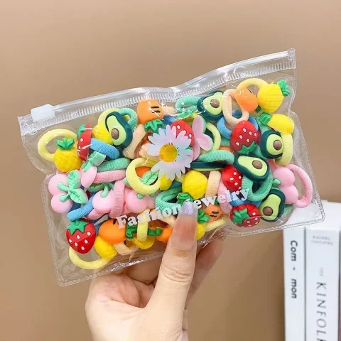 10/20 unids/set de bandas elásticas de goma para el cabello con dibujos animados para niñas, no daña el cabello, Scrunchie pequeño, lazos para el cabello dulces para niños, accesorios para el cabello 5