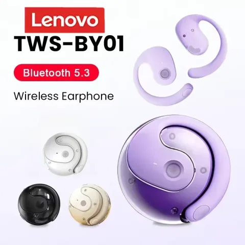 Auriculares inalámbricos Lenovo OWS, auriculares Bluetooth con micrófonos, auriculares con sonido estéreo HiFi, auriculares deportivos con tacto inteligente, resistentes al agua