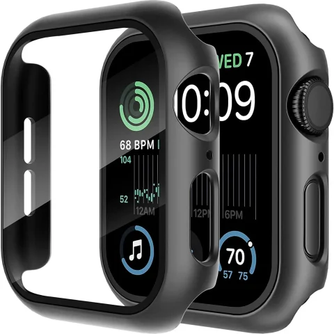 Vidrio templado + cubierta para Apple Watch 11 10 9 8 7 46mm 42mm PC Protector de pantalla de parachoques iWatch Series 7 6 5 4 SE3 44 40 45mm