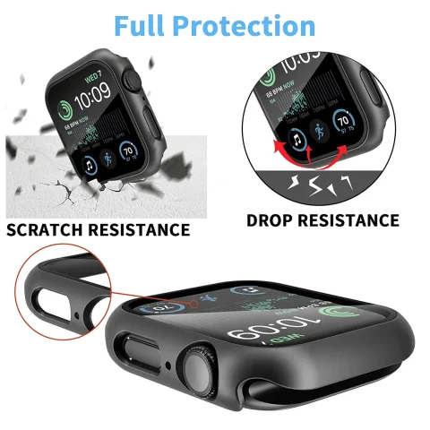 Vidrio templado + cubierta para Apple Watch 11 10 9 8 7 46mm 42mm PC Protector de pantalla de parachoques iWatch Series 7 6 5 4 SE3 44 40 45mm 4
