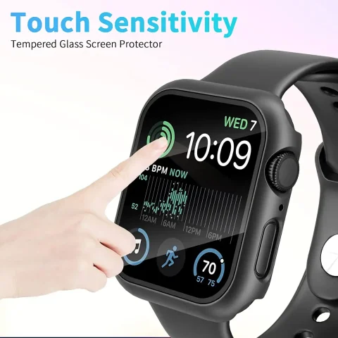 Vidrio templado + cubierta para Apple Watch 11 10 9 8 7 46mm 42mm PC Protector de pantalla de parachoques iWatch Series 7 6 5 4 SE3 44 40 45mm 5