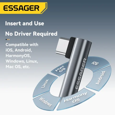 Essager tipo C a conector de 3,5mm adaptador de Audio adaptador de auriculares para Xiaomi Huawei Samsung Lightning a adaptador de 3,5mm para iPhone 14