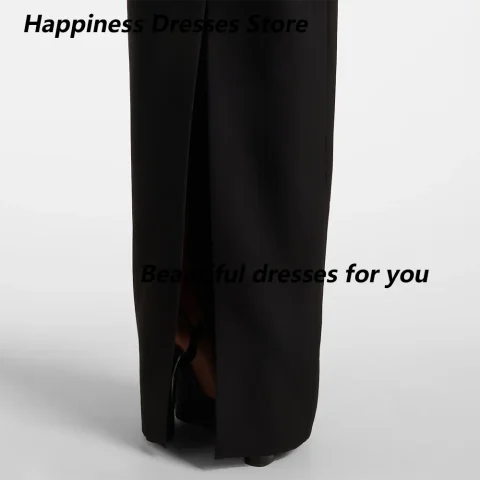 Vestido de Noche Moderno con Flores, Personalizado, Cuello en V, Mangas Largas, de Jersey, Elegante, con Abertura Trasera, Vestido Recto para Fiesta de Graduación 4