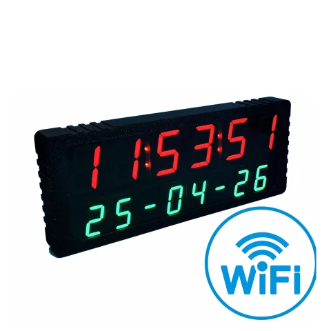 Reloj WIFI, sincronización de red inalámbrica, reloj electrónico LED, pantalla de hora, año, día, hora, minuto, segundo, despertador, Typec USB