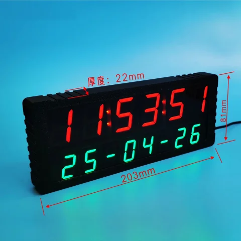 Reloj WIFI, sincronización de red inalámbrica, reloj electrónico LED, pantalla de hora, año, día, hora, minuto, segundo, despertador, Typec USB