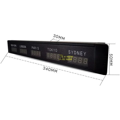 Reloj Digital de 5 Zonas Horarias/Reloj Mundial de Escritorio para el Mercado de Valores y las Empresas de Valores
