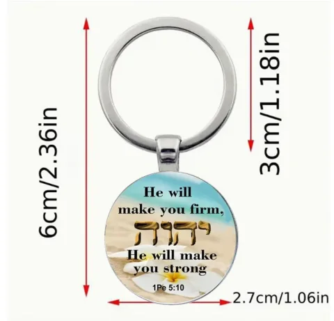 Jw Rune Time Jewel llavero, aleación con escritura, Dios Charm