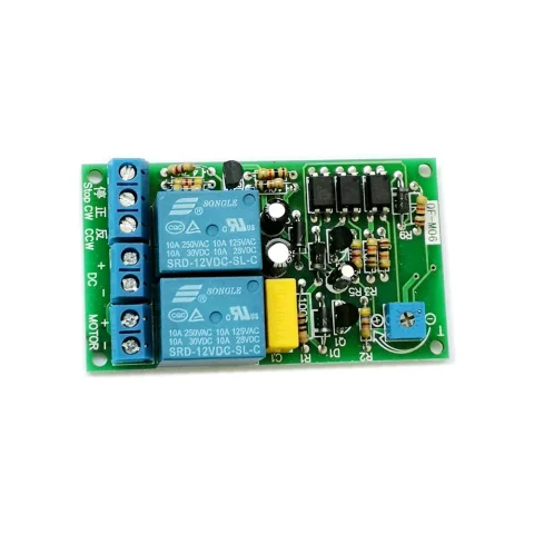 Módulo de accionamiento de Motor de 12V/24V, placa de accionamiento CC de avance y retroceso, unidad de puente de rango de apagado de 0-10 segundos con parada automática de tiempo 3