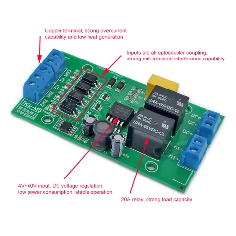 Motor de CC 6V 12V 24V, controlador de avance y retroceso 20a, alta corriente con controlador de relé de límite, tablero de Control de elevación 4