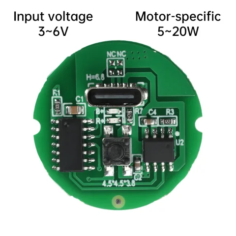 Placa de accionamiento de Motor DC 3-6V DC, placa de circuito de Motor pequeño de 5-20W, accesorios de bricolaje de taladro pequeño, módulo de accionamiento de interfaz tipo C 4