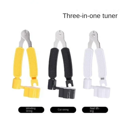 Herramienta de cambio de cuerda de guitarra de madera, cortador de cuerda de instalación, cuerda de bobinado, alicates tres en uno, extractor de cuerda de baquelita