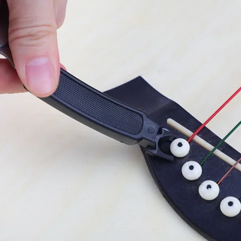 Herramienta de cambio de cuerda de guitarra de madera, cortador de cuerda de instalación, cuerda de bobinado, alicates tres en uno, extractor de cuerda de baquelita 4